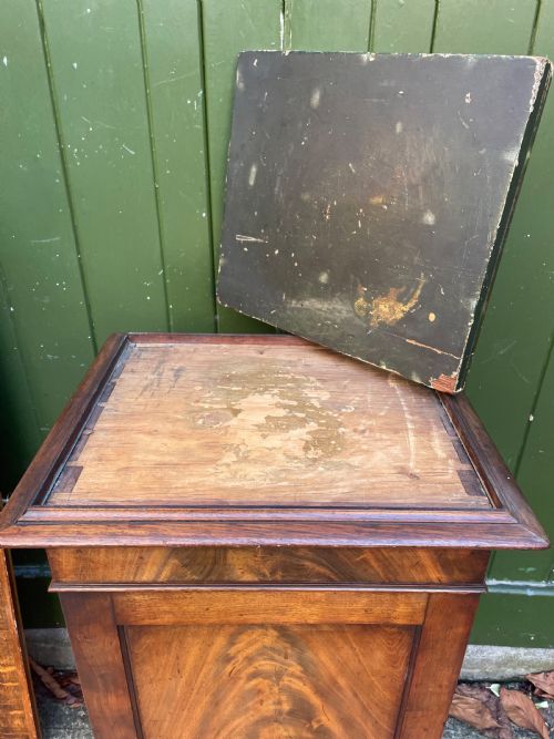 EARLY C19TH LATE GEORGIAN PERIOD MAHOGANY PEDESTAL CUPBOARD SCULPTURE STAND - ADDITIONAL PHOTO 12