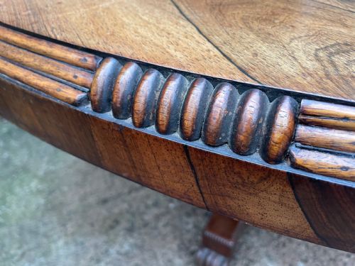 fig 1. Large early C19th George IV period 60” diameter rosewood dining or centre table .