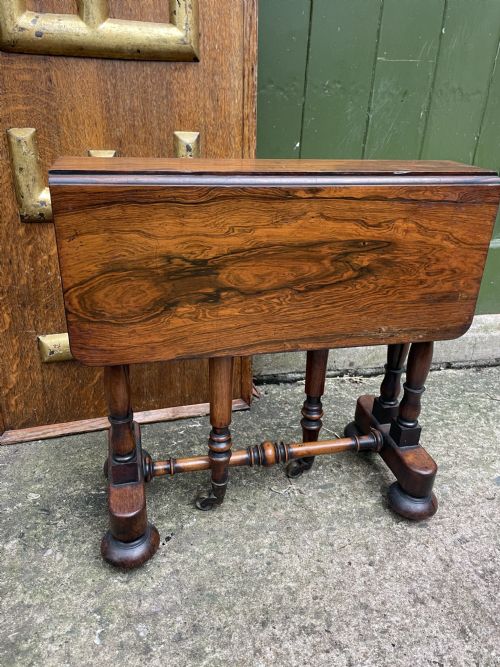 Early C19th George IV Period Miniature Rosewood Rectangular Drop-leaf ‘Sutherland’ Table by Gillows of Lancaster.