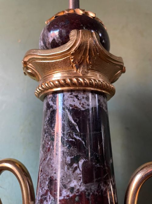 PAIR OF LATE C19TH EARLY C20TH FRENCH ORMOLUMOUNTED MARBLE LAMPBASES IN THE LOUIS XVI PERIOD STYLE - ADDITIONAL PHOTO 15