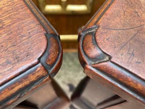 fig 2. Rare ‘matched’ pair of mid C18th George II period mahogany cabriole-leg low-boys .