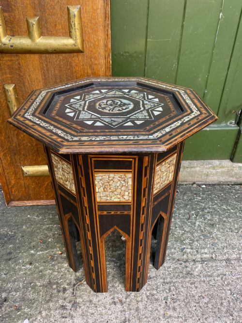 fig 1. Late C19th ‘Ottoman’ style or Levantine octagonal nacre-shell inlaid occasional table.