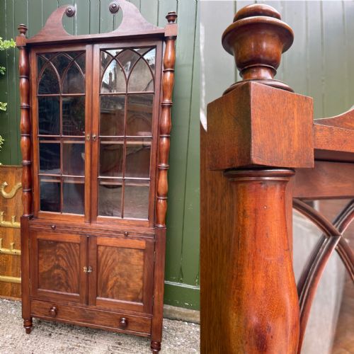 EARLY C19TH REGENCY PERIOD MAHOGANY BOOKCASE CABINET OF UNUSUAL FORM AND DESIGN - ADDITIONAL PHOTO 18