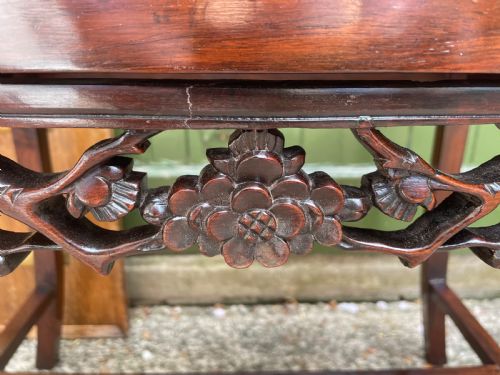 LATE C19TH EARLY C20TH CHINESE QING DYNASTY CARVED HARDWOOD HUALI DRESSING STOOL OR WINDOW SEAT - ADDITIONAL PHOTO 8