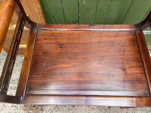 LATE C19TH EARLY C20TH CHINESE QING DYNASTY CARVED HARDWOOD HUALI DRESSING STOOL OR WINDOW SEAT - ADDITIONAL PHOTO 13