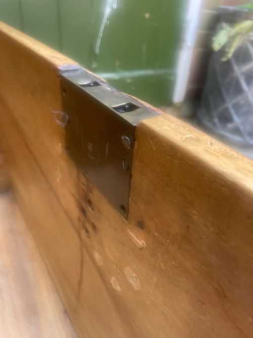 INTERESTING MID C18TH BRASSBOUND SOLID CEDAR TRUNK OR COFFER - ADDITIONAL PHOTO 13
