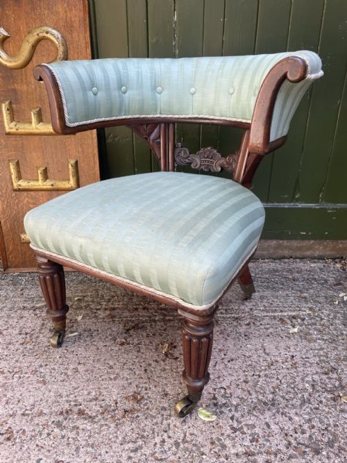 EARLY C19TH GEORGE IV PERIOD MAHOGANY LIBRARY ARMCHAIR OF CURULE DESIGN - ADDITIONAL PHOTO 3