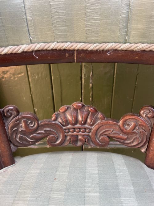 EARLY C19TH GEORGE IV PERIOD MAHOGANY LIBRARY ARMCHAIR OF CURULE DESIGN - ADDITIONAL PHOTO 4