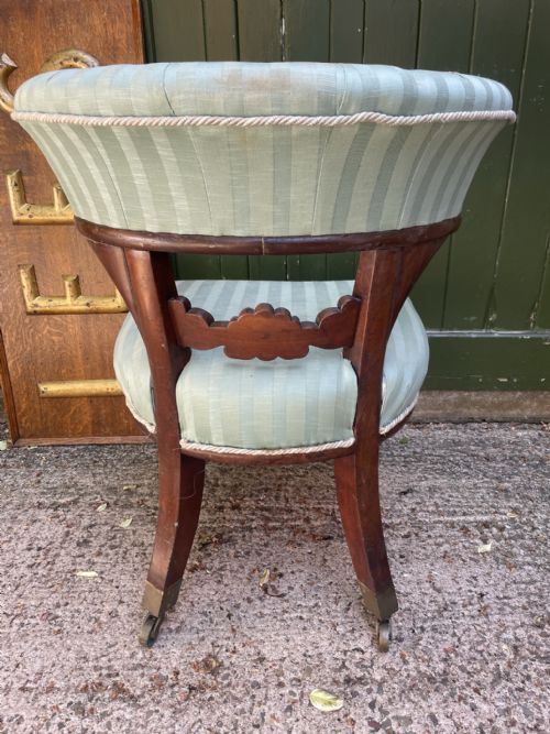 EARLY C19TH GEORGE IV PERIOD MAHOGANY LIBRARY ARMCHAIR OF CURULE DESIGN - ADDITIONAL PHOTO 5