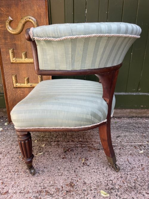 EARLY C19TH GEORGE IV PERIOD MAHOGANY LIBRARY ARMCHAIR OF CURULE DESIGN - ADDITIONAL PHOTO 6