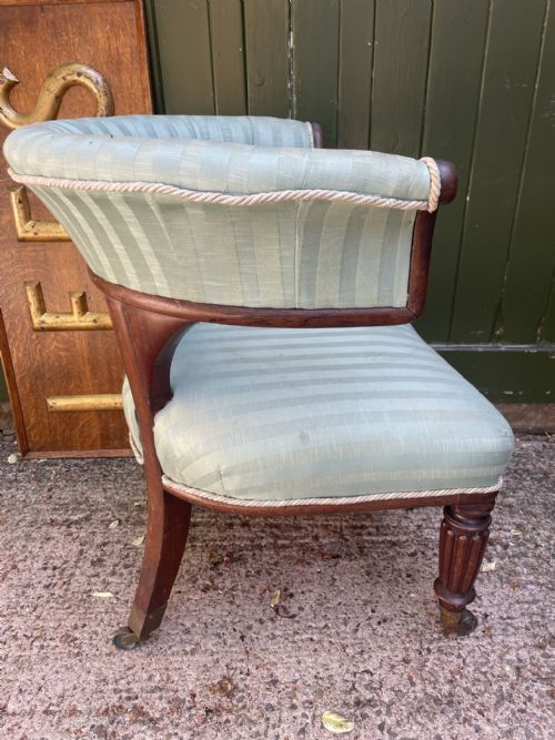 EARLY C19TH GEORGE IV PERIOD MAHOGANY LIBRARY ARMCHAIR OF CURULE DESIGN - ADDITIONAL PHOTO 7