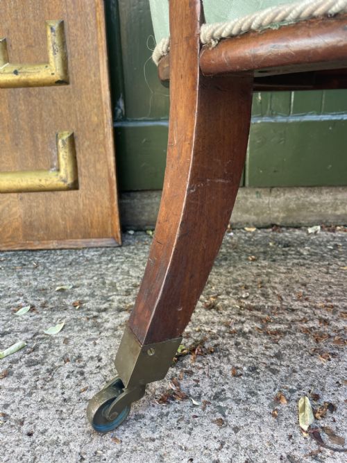 EARLY C19TH GEORGE IV PERIOD MAHOGANY LIBRARY ARMCHAIR OF CURULE DESIGN - ADDITIONAL PHOTO 10