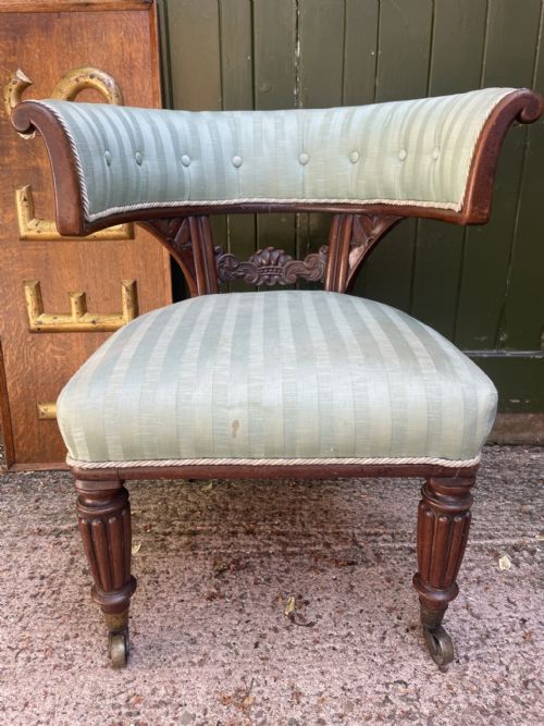 EARLY C19TH GEORGE IV PERIOD MAHOGANY LIBRARY ARMCHAIR OF CURULE DESIGN - ADDITIONAL PHOTO 16