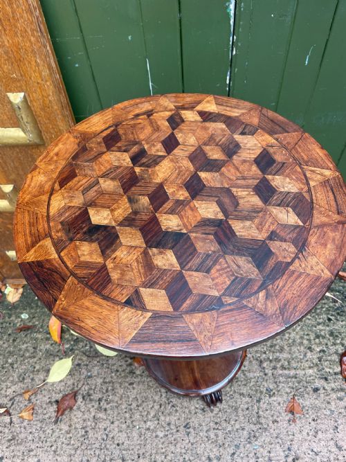 SMART EARLY C19TH WILLIAM IV PERIOD PARQUETRY TOP CIRCULAR OCCASIONAL TABLE - ADDITIONAL PHOTO 6