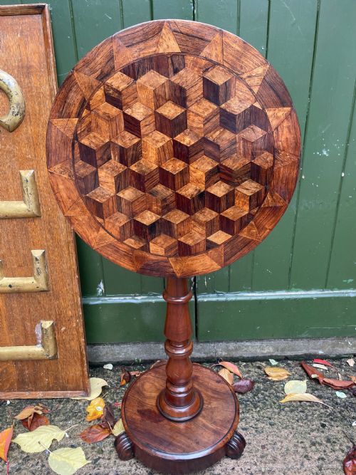 SMART EARLY C19TH WILLIAM IV PERIOD PARQUETRY TOP CIRCULAR OCCASIONAL TABLE - ADDITIONAL PHOTO 13
