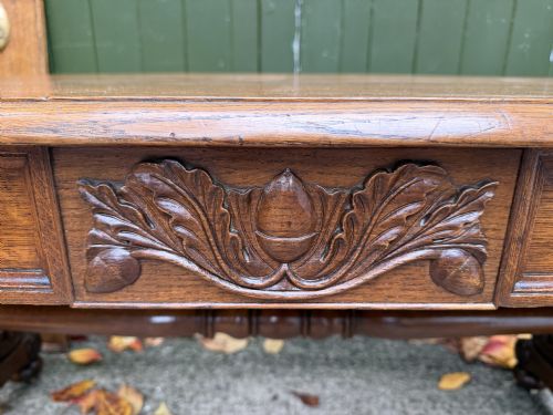 EARLY C19TH WILLIAM IV PERIOD OAK LIBRARY TABLE OF BROAD SCALE AND PROPORTIONS - ADDITIONAL PHOTO 1
