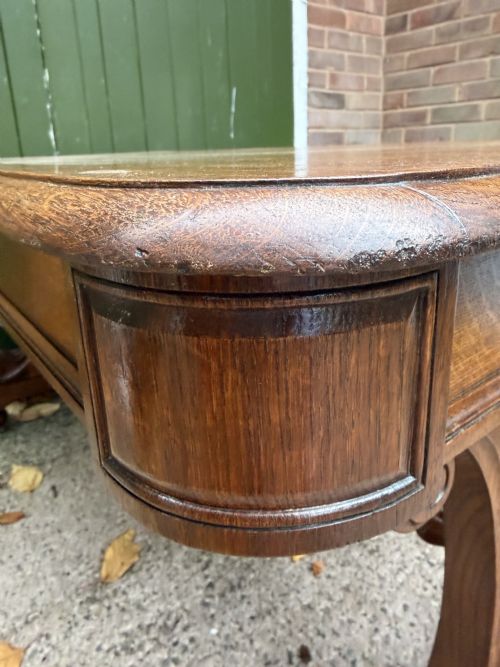 EARLY C19TH WILLIAM IV PERIOD OAK LIBRARY TABLE OF BROAD SCALE AND PROPORTIONS - ADDITIONAL PHOTO 10