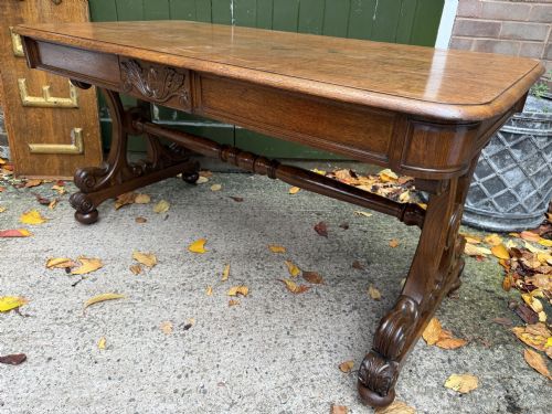 EARLY C19TH WILLIAM IV PERIOD OAK LIBRARY TABLE OF BROAD SCALE AND PROPORTIONS - ADDITIONAL PHOTO 13