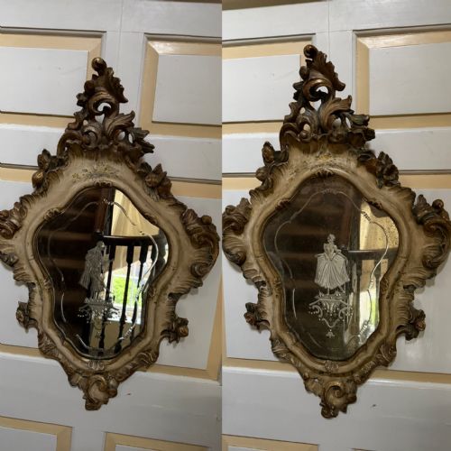 PAIR OF HIGHLY DECORATIVE C19TH ITALIAN VENETIAN ROCOCO STYLE POLYCHROME AND CARVED GILTWOOD MIRRORS IN THE C18TH TASTE - ADDITIONAL PHOTO 3