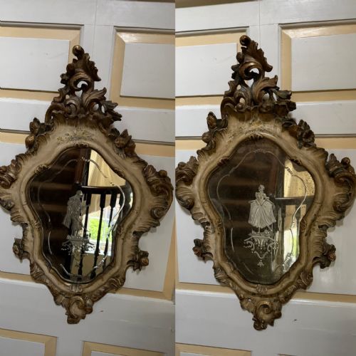 PAIR OF HIGHLY DECORATIVE C19TH ITALIAN VENETIAN ROCOCO STYLE POLYCHROME AND CARVED GILTWOOD MIRRORS IN THE C18TH TASTE - ADDITIONAL PHOTO 21