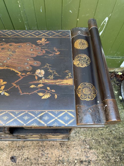 LATE C19TH JAPANESE MEIJI PERIOD LACQUER SHODANA CABINETONSTAND - ADDITIONAL PHOTO 20