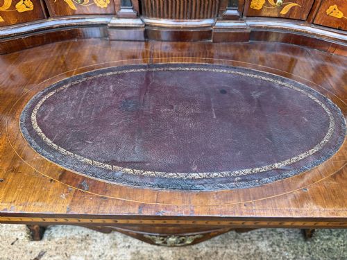 LATE C18TH EARLY C19TH DUTCH FLORAL MARQUETRY INLAID WALNUT BUREAU - ADDITIONAL PHOTO 12