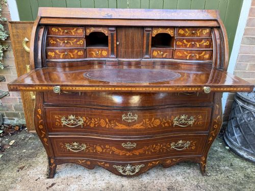 LATE C18TH EARLY C19TH DUTCH FLORAL MARQUETRY INLAID WALNUT BUREAU - ADDITIONAL PHOTO 17