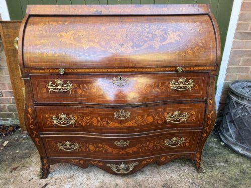LATE C18TH EARLY C19TH DUTCH FLORAL MARQUETRY INLAID WALNUT BUREAU - ADDITIONAL PHOTO 19