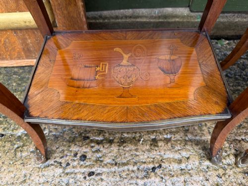 SMART PAIR OF LATE C19TH EARLY C20TH FRENCH ROSEWOOD SATINWOOD AND KINGWOOD MARQUETRY TABLES IN THE C18TH LOUIS XVI PERIOD TASTE - ADDITIONAL PHOTO 8