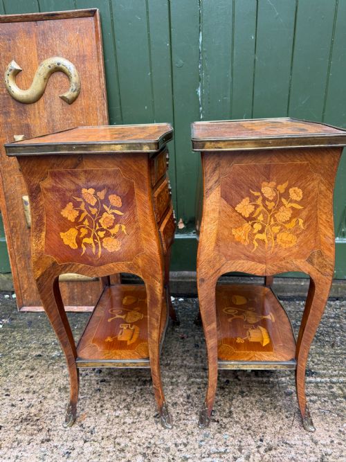 SMART PAIR OF LATE C19TH EARLY C20TH FRENCH ROSEWOOD SATINWOOD AND KINGWOOD MARQUETRY TABLES IN THE C18TH LOUIS XVI PERIOD TASTE - ADDITIONAL PHOTO 13