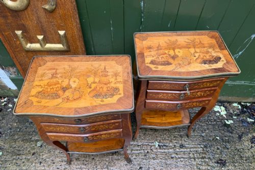 SMART PAIR OF LATE C19TH EARLY C20TH FRENCH ROSEWOOD SATINWOOD AND KINGWOOD MARQUETRY TABLES IN THE C18TH LOUIS XVI PERIOD TASTE - ADDITIONAL PHOTO 21