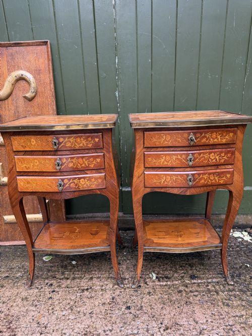 SMART PAIR OF LATE C19TH EARLY C20TH FRENCH ROSEWOOD SATINWOOD AND KINGWOOD MARQUETRY TABLES IN THE C18TH LOUIS XVI PERIOD TASTE - ADDITIONAL PHOTO 22