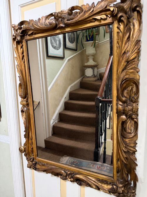 fig 1. Late C18th Italian Florentine design carved giltwood framed mirror of larger scale and proportions.