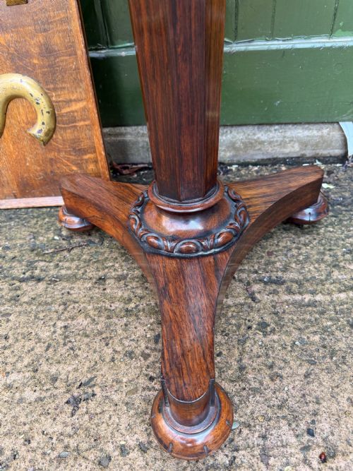 EARLY C19TH WILLIAM IV PERIOD CIRCULAR ROSEWOOD LAMP OR OCCASIONAL TABLE - ADDITIONAL PHOTO 6