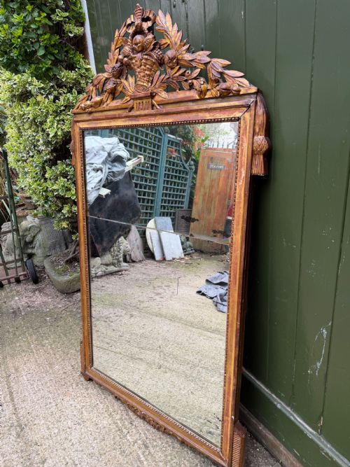 LARGE LATE C18TH FRENCH GILTWOOD FRAMED MIRROR - ADDITIONAL PHOTO 5