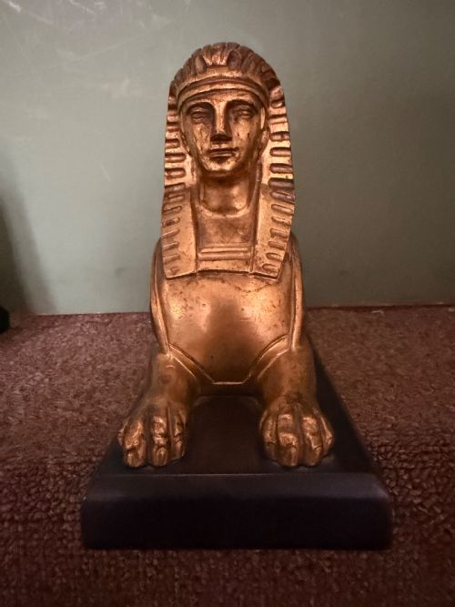 PAIR OF EARLY C19TH GILDED BRONZE STUDIES OF RECUMBENT SPHINXES ON RECTANGULAR PATINATED BRONZE PLINTH BASES - ADDITIONAL PHOTO 9