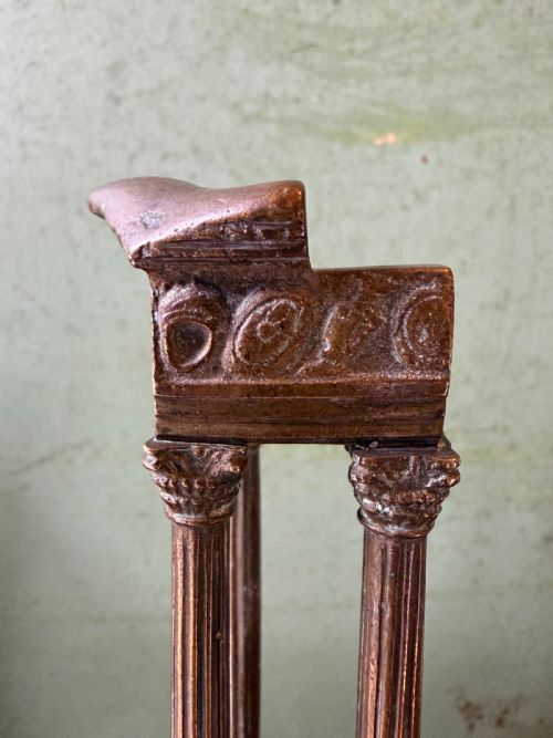COLLECTION OF 3 LATE C19TH ITALIAN GRAND TOUR SOUVENIR POLISHED BRONZE MINIATURE ARCHITECTURAL TEMPLE RUIN MODELS OF THE FORO ROMANO - ADDITIONAL PHOTO 8