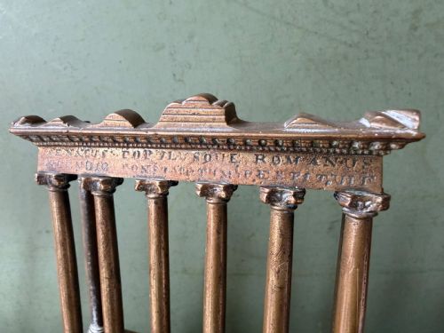 COLLECTION OF 3 LATE C19TH ITALIAN GRAND TOUR SOUVENIR POLISHED BRONZE MINIATURE ARCHITECTURAL TEMPLE RUIN MODELS OF THE FORO ROMANO - ADDITIONAL PHOTO 9