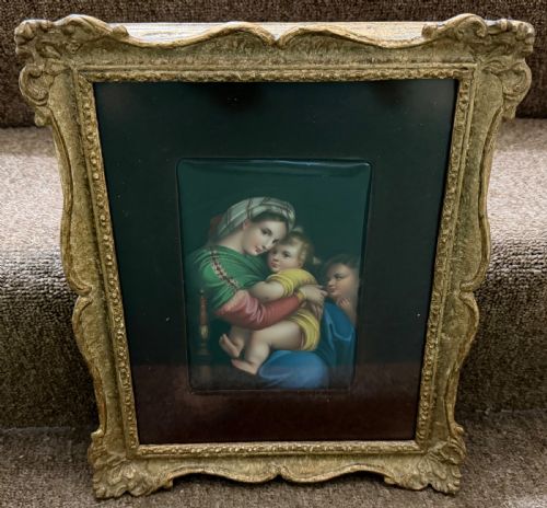 LATE C19TH EUROPEAN CONTINENTAL HANDPAINTED PORCELAIN PLAQUE AFTER THE RENAISSANCE MASTER RAPHAEL - ADDITIONAL PHOTO 2