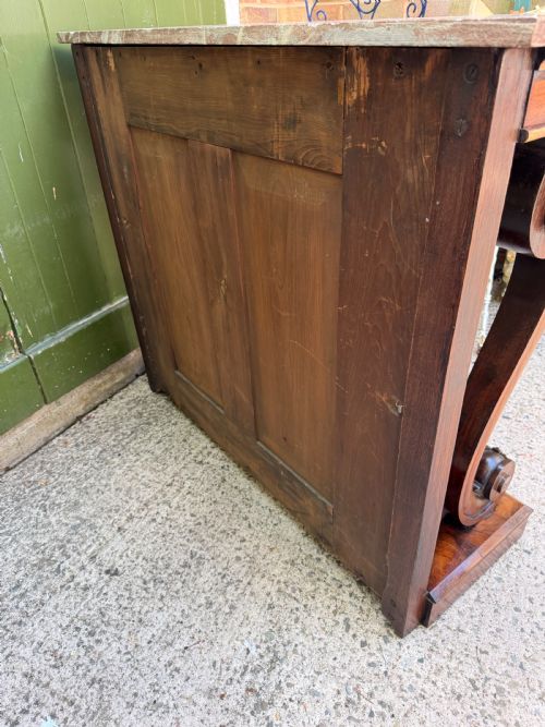 EARLY C19TH REGENCY PERIOD ROSEWOOD AND PARCELGILT INSET MIRRORBACK CONSOLE TABLE WITH FIGURED MARBLE TOP - ADDITIONAL PHOTO 3