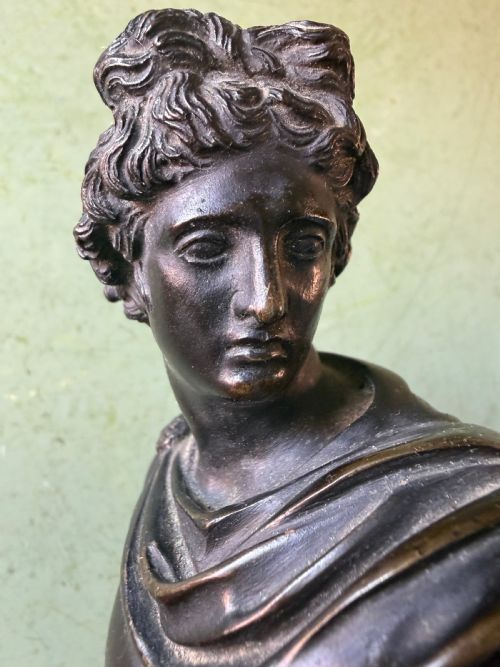 LATE C19TH ITALIAN GRAND TOUR BRONZE SOUVENIR REDUCTION AFTER THE ANTIQUE OF THE APOLLO BELVEDERE - ADDITIONAL PHOTO 10