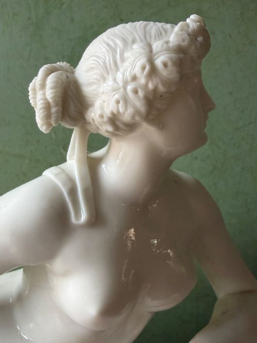 FINE LARGER SCALE LATE C19TH NEOCLASSICAL SWEDISH PARIAN PORCELAIN STUDY OF ARIADNE AND THE PANTHER AFTER JOHANN HEINRICH DANNECKER - ADDITIONAL PHOTO 1