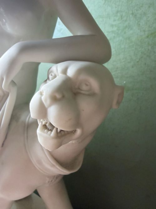 FINE LARGER SCALE LATE C19TH NEOCLASSICAL SWEDISH PARIAN PORCELAIN STUDY OF ARIADNE AND THE PANTHER AFTER JOHANN HEINRICH DANNECKER - ADDITIONAL PHOTO 11