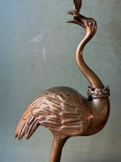 fig 1. Pair of early C19th William IV period gilt bronze candlesticks in the form of heraldic cranes by Thomas Abbott of Birmingham.