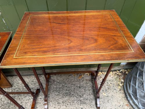 EARLY C19TH REGENCY PERIOD QUARTETTO OF BRASSINLAID ROSEWOOD NESTING OCCASIONAL TABLES - ADDITIONAL PHOTO 12
