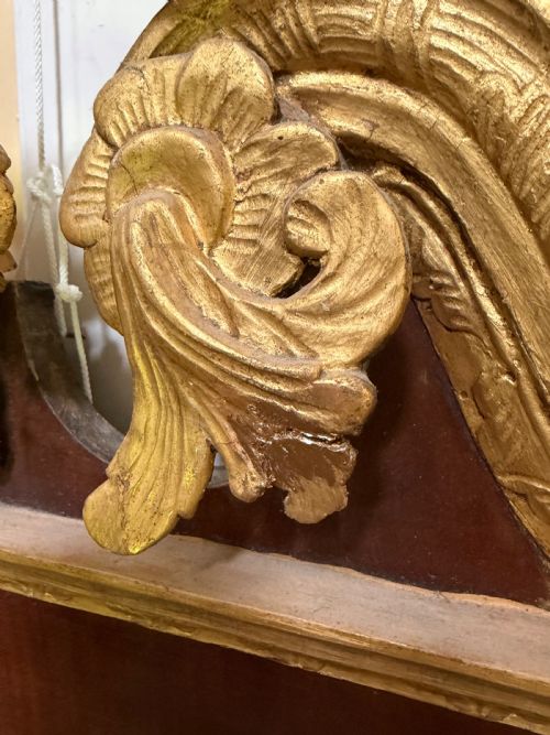C19TH GEORGE II PERIOD REVIVAL MAHOGANY AND PARCELGILT FRAMED PIER MIRROR IN THE MANNER OF WILLIAM KENT - ADDITIONAL PHOTO 5