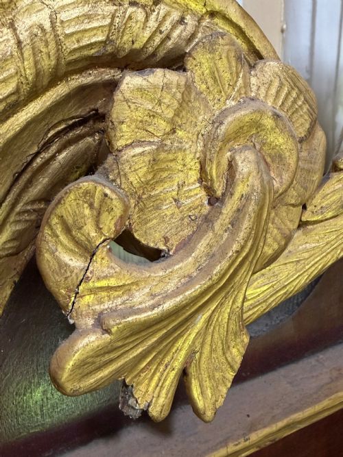 C19TH GEORGE II PERIOD REVIVAL MAHOGANY AND PARCELGILT FRAMED PIER MIRROR IN THE MANNER OF WILLIAM KENT - ADDITIONAL PHOTO 10