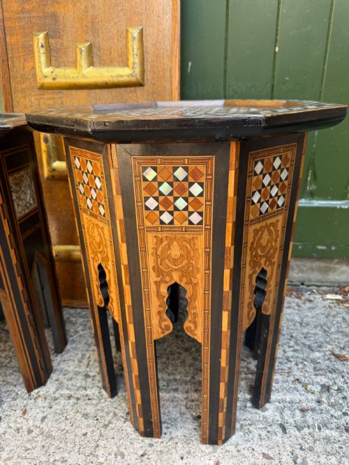 MATCHED PAIR OF LATE C19TH LIBERTY CO MOORISH STYLE OCTAGONAL OCCASIONAL TABLES - ADDITIONAL PHOTO 7