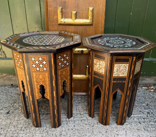 MATCHED PAIR OF LATE C19TH LIBERTY CO MOORISH STYLE OCTAGONAL OCCASIONAL TABLES - ADDITIONAL PHOTO 10