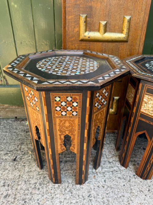 MATCHED PAIR OF LATE C19TH LIBERTY CO MOORISH STYLE OCTAGONAL OCCASIONAL TABLES - ADDITIONAL PHOTO 12
